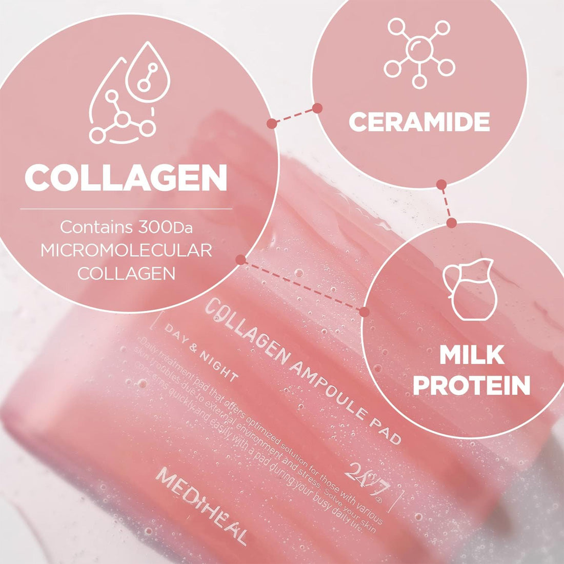 MEDIHEAL Collagen Ampoule Pad 100 Pads + Refill 100 Pads