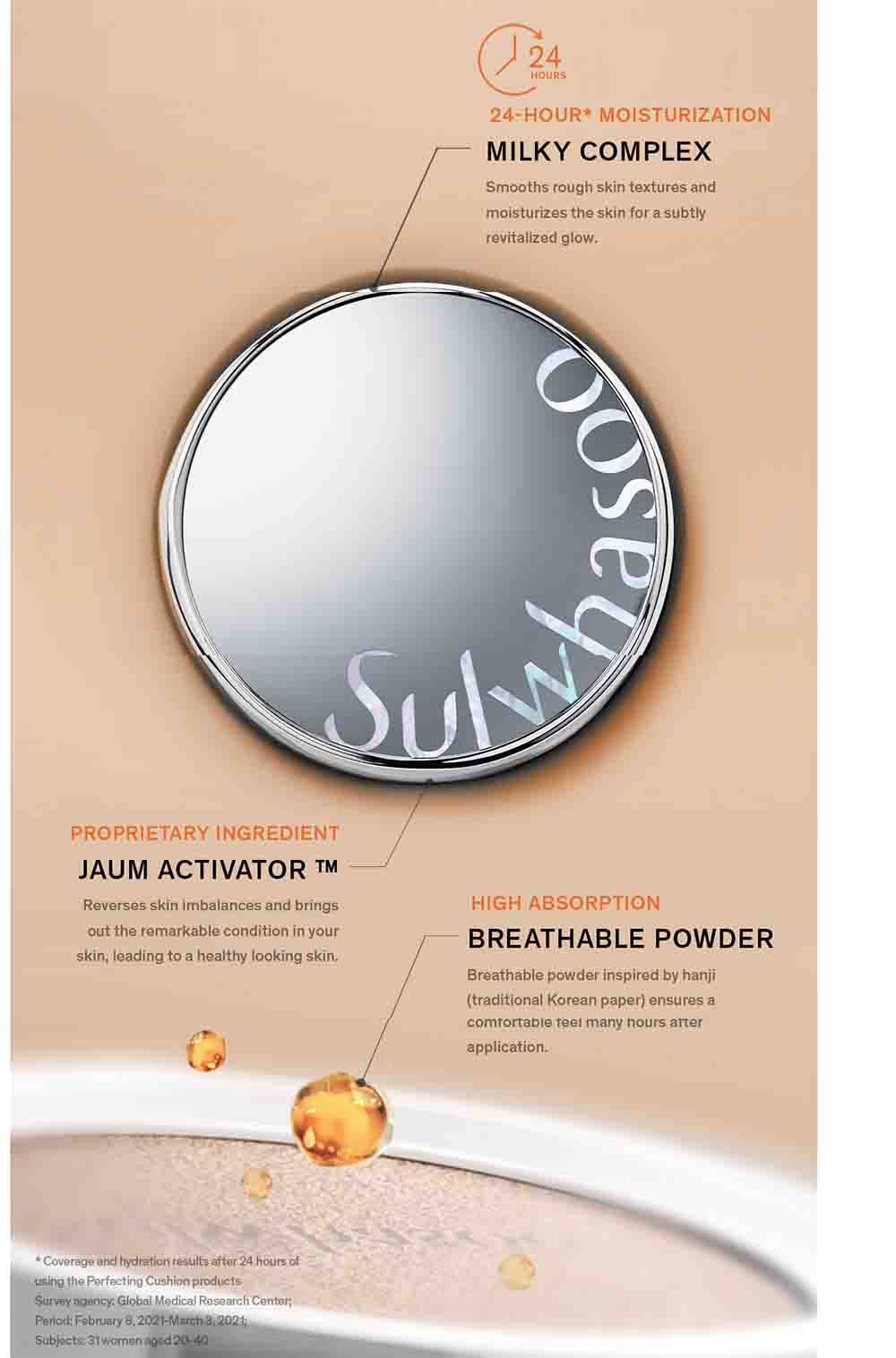 Sulwhasoo Perfecting Cushion Airy SPF50+/PA+++ 15g x 2 (7 colos)