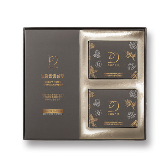 BODAM Herbs Aroma Shampoo 13.fl.oz  & Herbs Soap 100g x 2pcs  Set