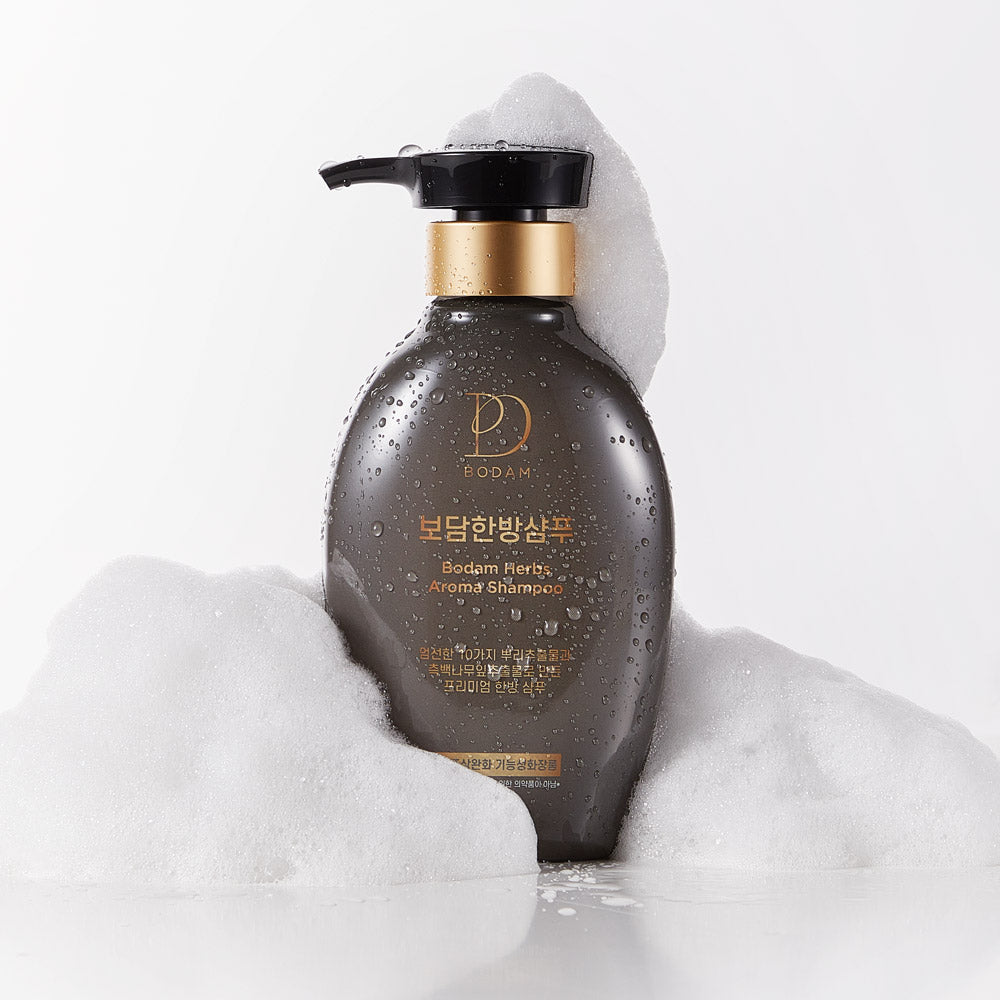 BODAM Herbs Aroma Shampoo Set, All natural ingredients Korean Herbal non-irritating, weakly acidic pH 5.5 hair loss relief functional shampoo