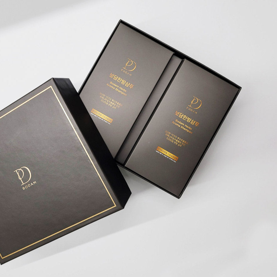 BODAM Herbs Aroma Shampoo Set, All natural ingredients Korean Herbal non-irritating, weakly acidic pH 5.5 hair loss relief functional shampoo